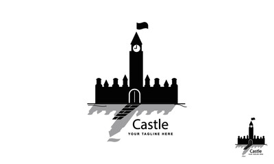 Castle Logo Design Template. Castle Building  Construction.