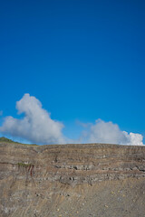 view of the crater of the mountain and the sky during the day