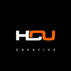 HCU Letter Initial Logo Design Template Vector Illustration