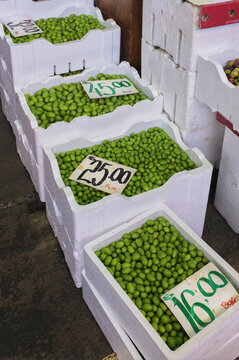 Fresh olives for sale at market