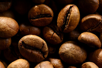 Texture of ground coffee beans