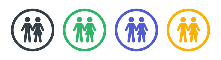 Man and woman straight couple holding hands icon. Couple symbol vector illustration