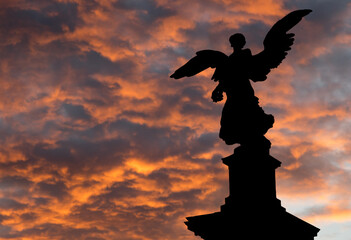 Angel Statue at Sunset