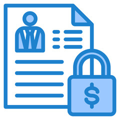 Lock blue style icon