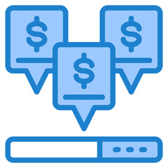 Message blue style icon