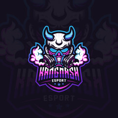 Skull Mask Esport Mascot Logo Design Illustration Fo gaming Club