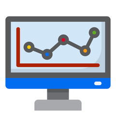 Graph flat style icon