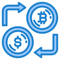 Exchange blue style icon