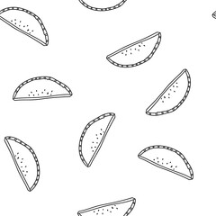 Seamless pattern hand drawn vector illustration of slice of watermelon. Good for backgrounds, textile design, wallpaper. Cartoon doodle style back and white colors.