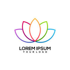 Lotus colorful logo illustration Vector