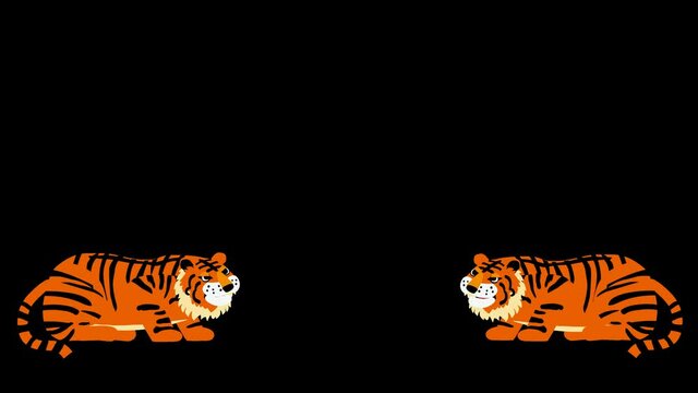 トラが威嚇する動画　