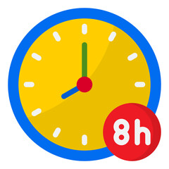 working hours flat style icon