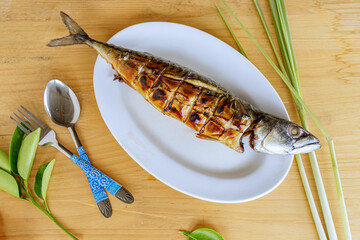 Grilled Saba The finished fish is grilled over the fire and eaten with hot steamed rice.