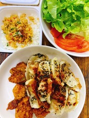 brightly colored breakfast