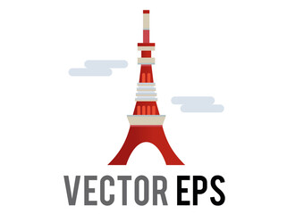 vector the red Tokyo Tower architecture building icon