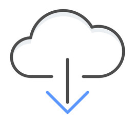 Colored line cloud download icon