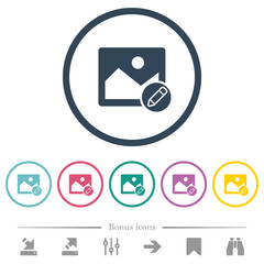 Edit image flat color icons in round outlines