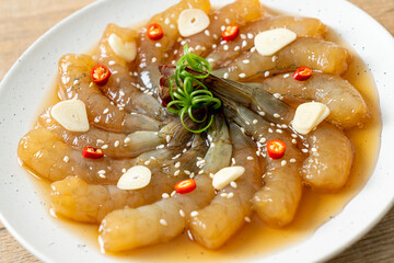 Korean Style Pickled Prawns or  Korean Soy Sauce Pickled Shrimp