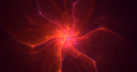 3D rendering abstract multicolor fractal light background