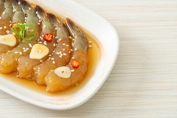Korean Style Pickled Prawns or  Korean Soy Sauce Pickled Shrimp