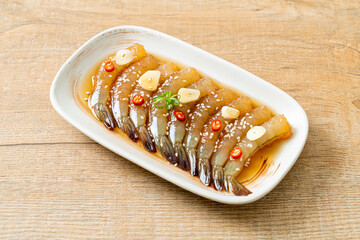 Korean Style Pickled Prawns or  Korean Soy Sauce Pickled Shrimp