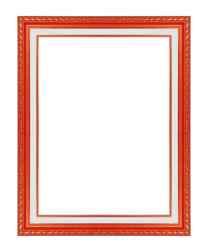 red picture frame isolate on white background