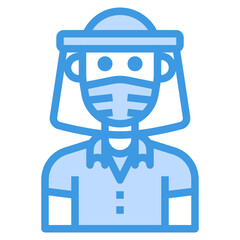 Avatar blue outline icon