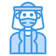 Avatar blue outline icon