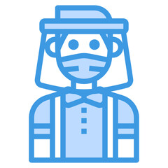 Avatar blue outline icon