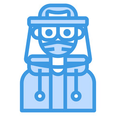 Avatar blue outline icon