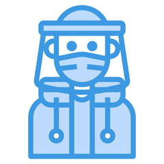 Avatar blue outline icon