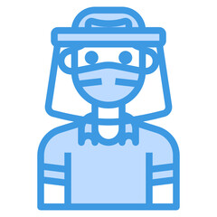 Avatar blue outline icon