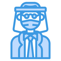 Avatar blue outline icon