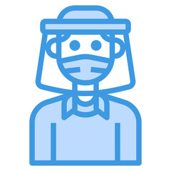 Avatar blue outline icon