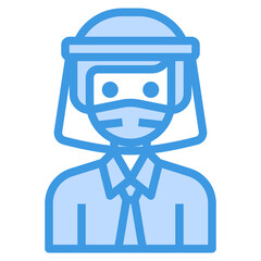 Avatar blue outline icon