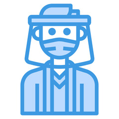 Avatar blue outline icon