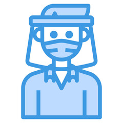 Avatar blue outline icon