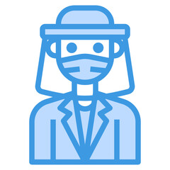 Avatar blue outline icon
