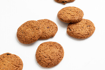 oatmeal Cookies Isolated on white background