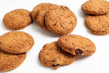 oatmeal Cookies Isolated on white background