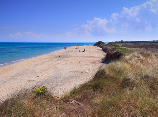 Relax beach in Apulia, Italy:  The Regional Natural Park Dune Costiere from Torre Canne to Torre San Leonardo, covers the territories of Ostuni and Fasano  along eight kilometres of coastline.