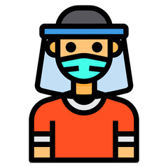 Avatar filled outline icon
