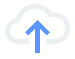 Flat cloud upload icon