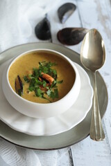 crème de moules au safran