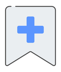 Filled outline bookmark icon
