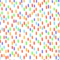 Rainbow colors abstract seamless pattern. Repeat pattern of bright colors and geometric figures.