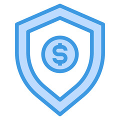 Shield blue outline icon