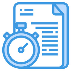 Time Management blue outline icon