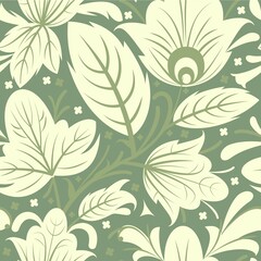 Floral ornament. Seamless pattern. Beautiful interlacing of branches and flowers. Illustration in a simple flat symbolic style. Country wild herbs. Vector