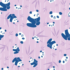 Panda Bamboo Seamless Pattern